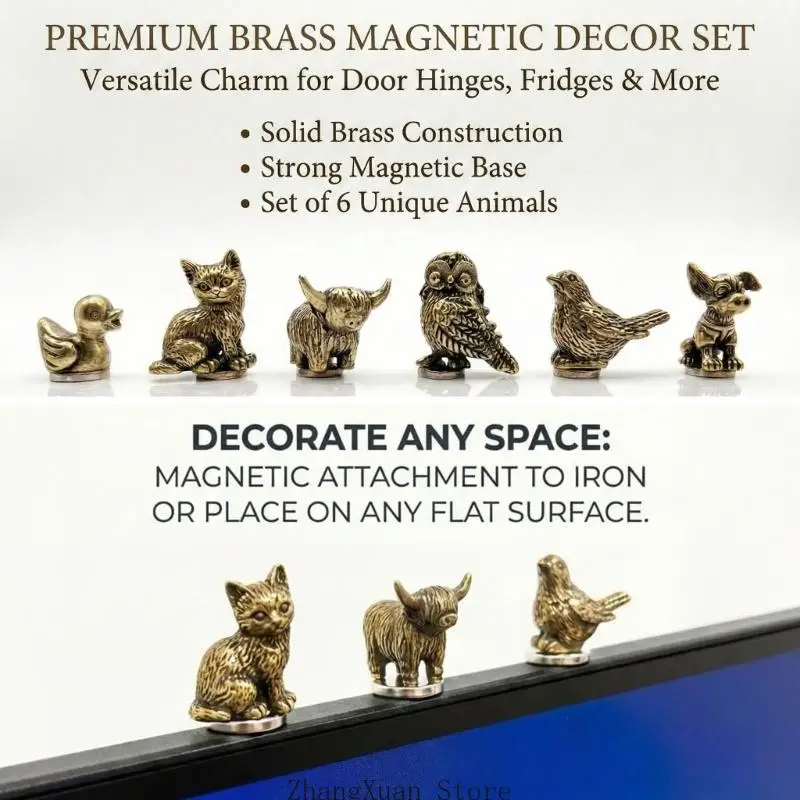 Set mit 6 Tierscharnieren aus Messing, perfekt für Türdekorationen in Bauernhäusern, 3 x – Detail 8