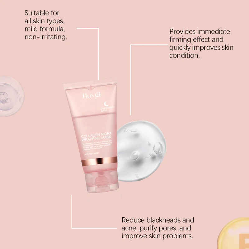 الكولاجين بين عشية وضحاها التفاف تقشر قناع الوجه مجموعة الكورية ترطيب عميق ثبات تقليص المسام الكولاجين ليلة التفاف قناع