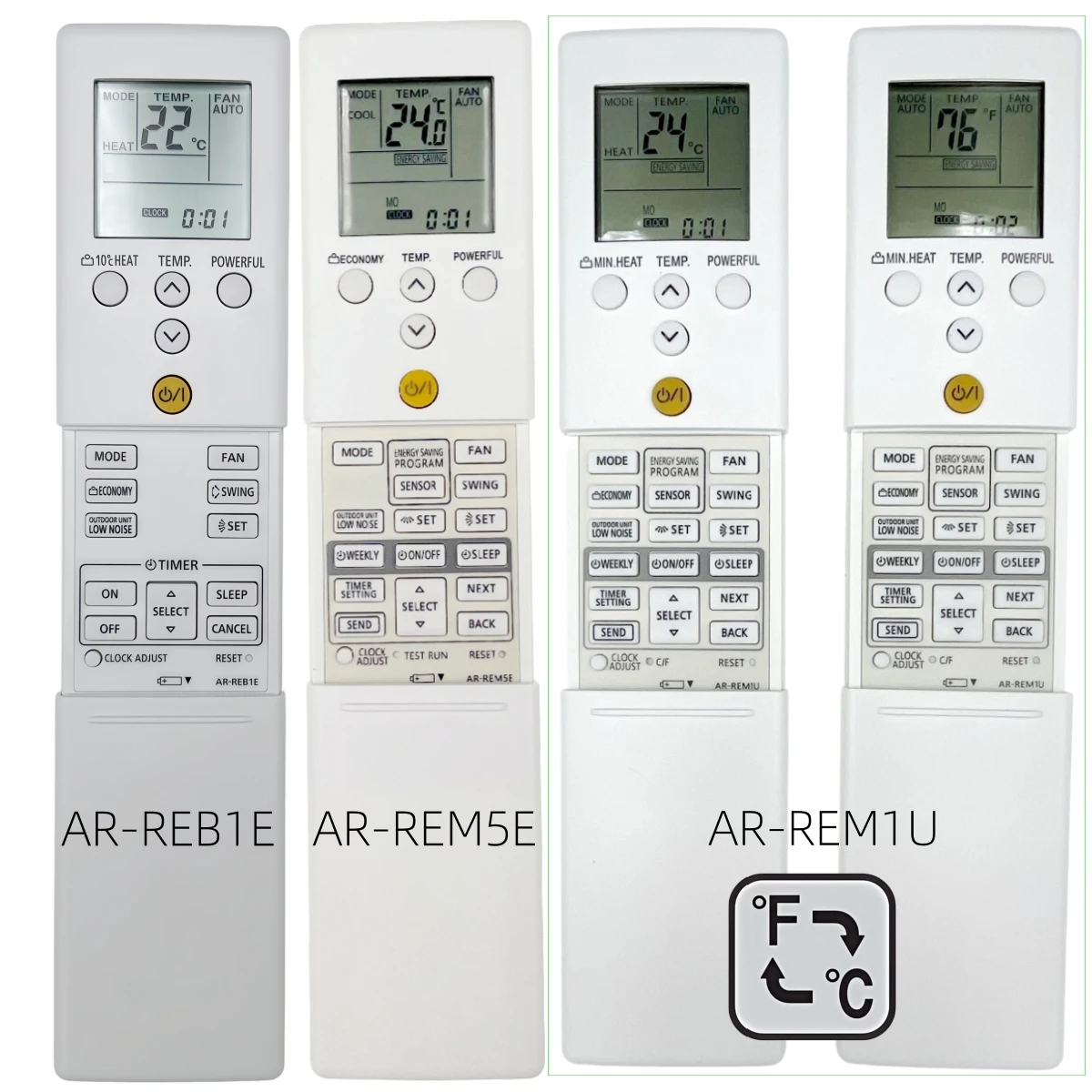 

Пульт дистанционного управления AR-REM5E / AR-REB1E / AR-REM1U для кондиционера FUJITSU GENERAL, совместим с AR-REF1U AR-RED1U AR-REF3E