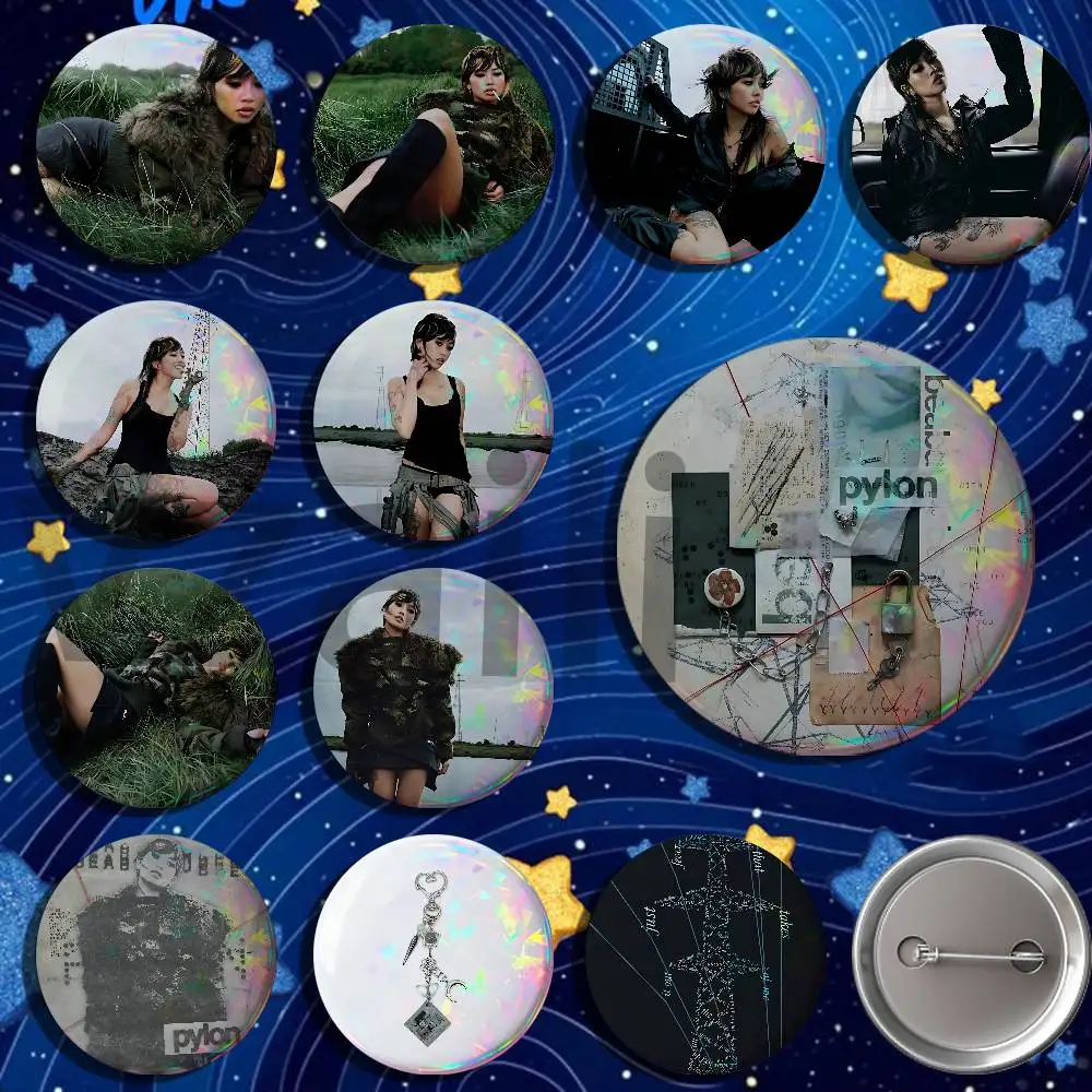 B-Beabadoobee P-Pylon Button Pin Single Pack Anime Merch for Ita Bags Badge Collectible Buttons TH