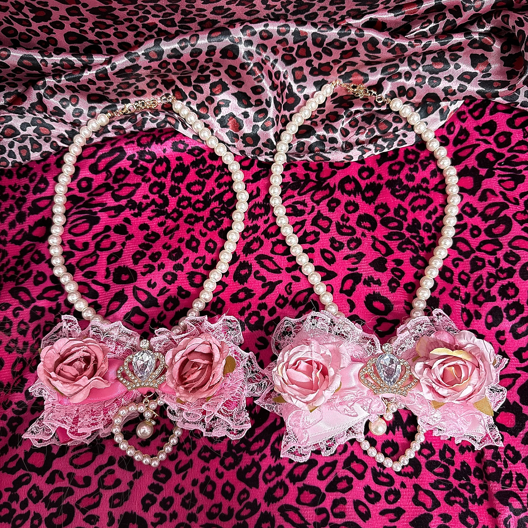  Series Hollow Heart Diamond Handmade Pearl Necklace Gothic Lolita Style Jewelry Vintage Millennium Trendy Accessory