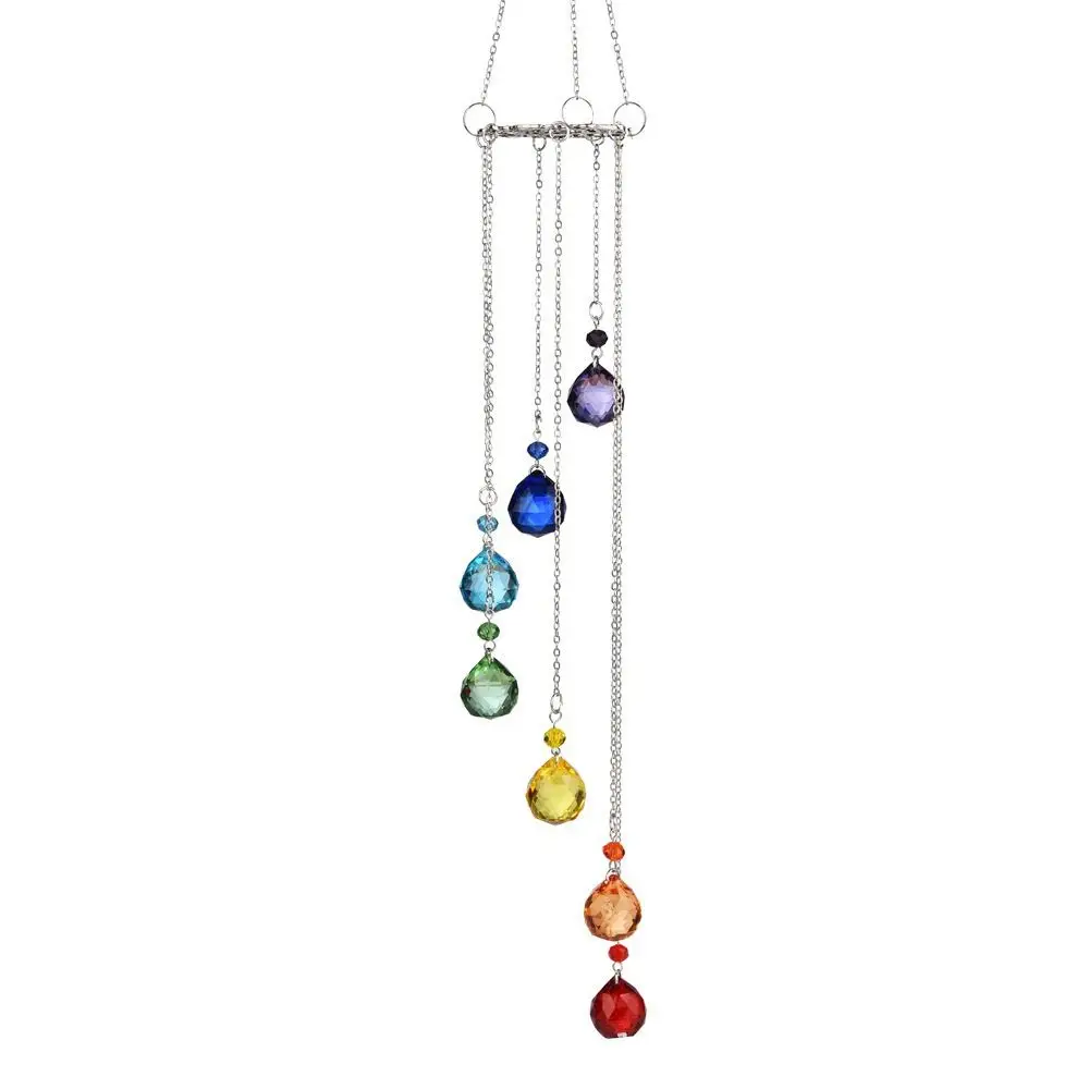 2025 AB Color Sun Catcher Crystal Stained Glass Rainbow Maker Hanging Crystal Seven Colors Outdoor Decor