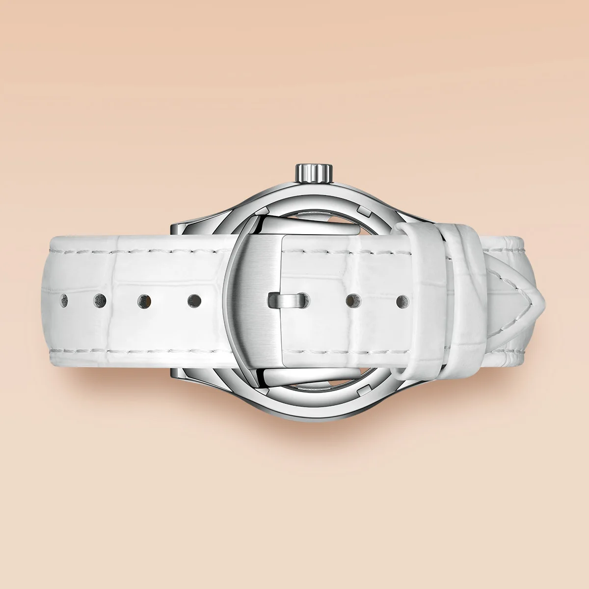 Mark Fairwhale Rotation Hollow Diamond Ladies Watch - Waterproof Leather Strap Luxury Wristwatch Elegant Fashion for Women