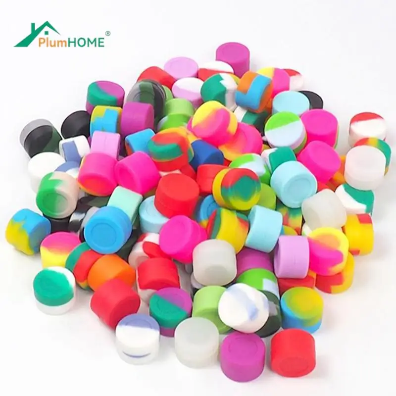 

3ml Silicone Wax Jar Containers Nonstick Mixed Color New 3 Ml Wholesale Lot Random Color