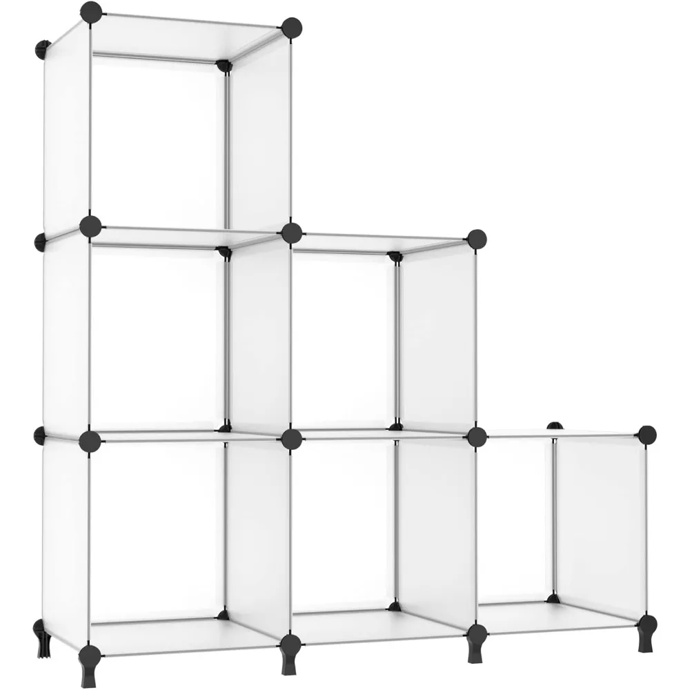 

6 Cube Closet Storage Shelves DIY Stackable Translucent Clothes Storage Organizer for Bedroom, Home