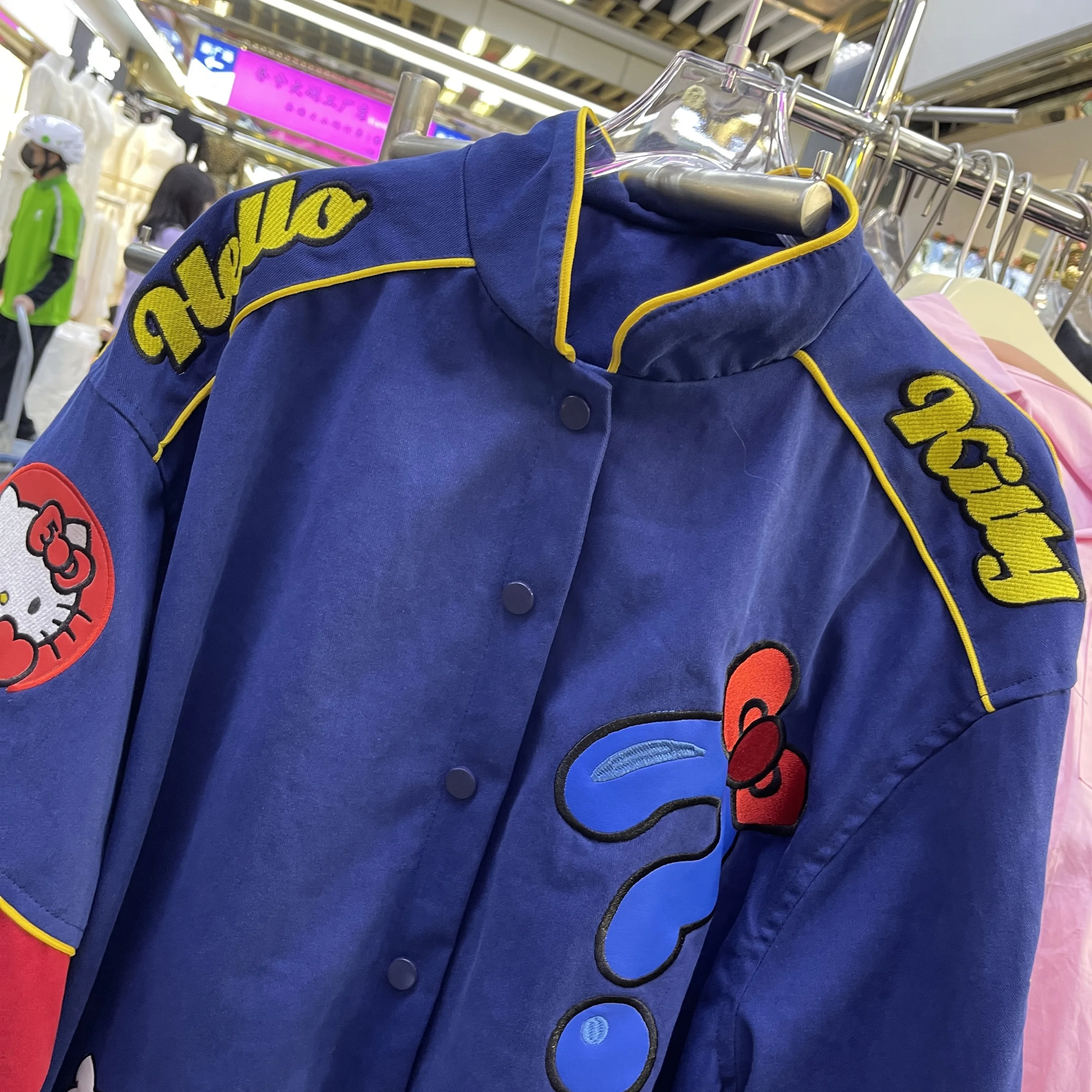 Heavy Industry Embroidery Cartoon Baseball Jacket Women Sweet Jackets 2025 Spring New Hip-hop Trend Brand Bomber Jacket