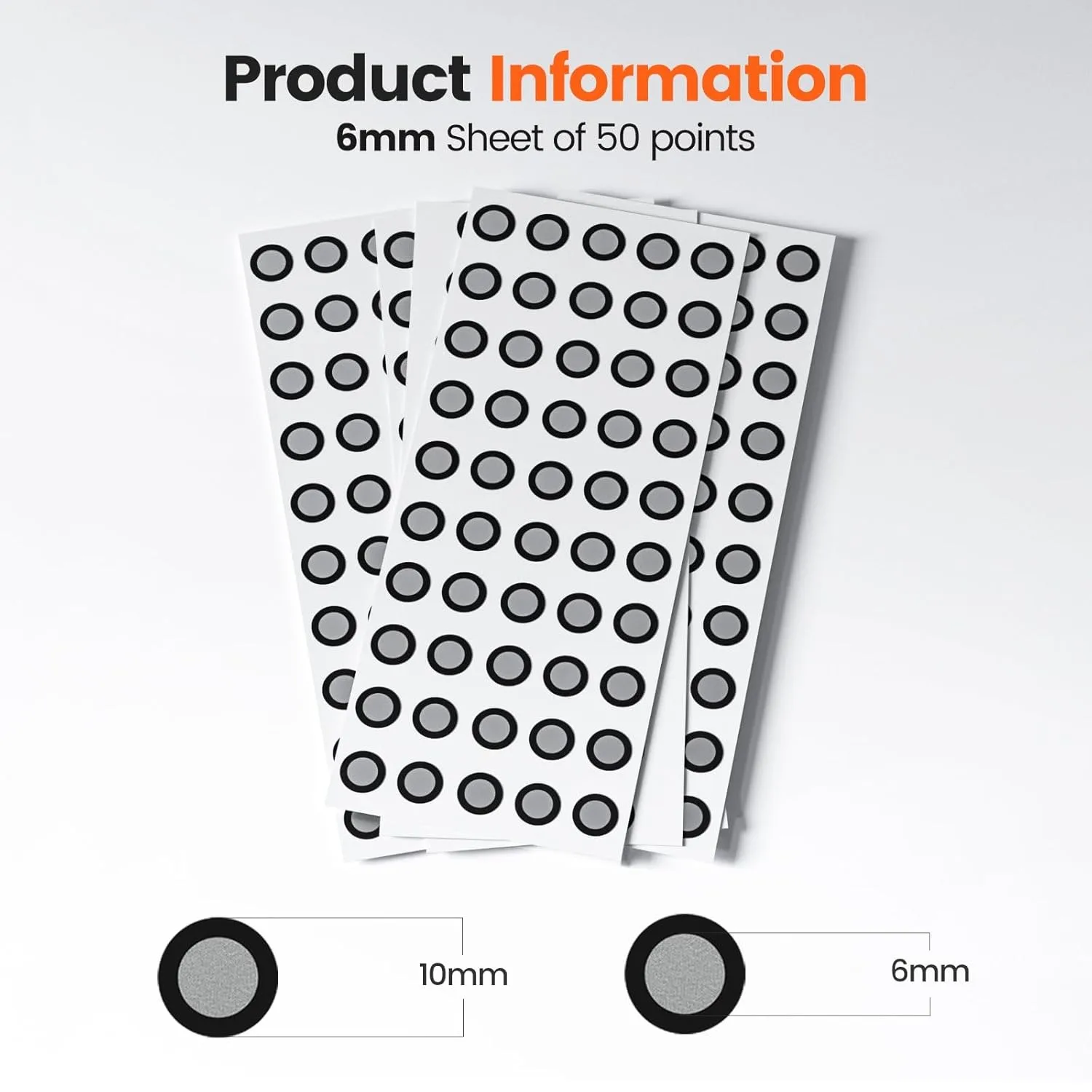 3mm/6 mm 3D Scanning Markers for 3D Scanners 3D Tracking Dots High Reflectivity Reference Point Stickers, Diffuse Markers