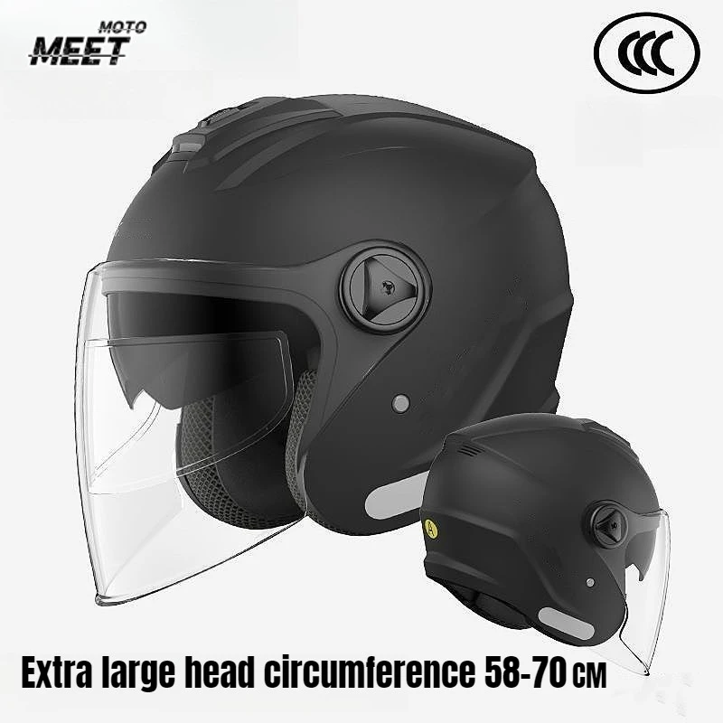 Latest High Quality Motorcycle Helmet Half Covering Dual Lens Cascos Para Motos Male Female Couple Capacetes De Moto