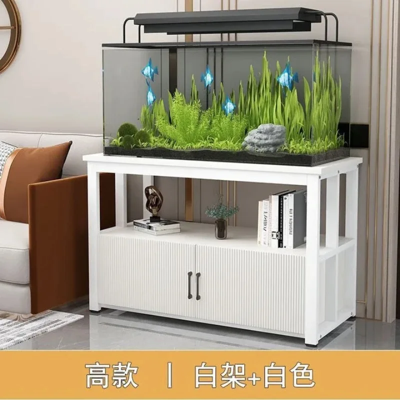 Multi-layer wrought iron load-bearing frame simple storage base white frame + white [desktop right angle]