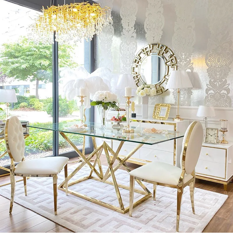 

Stainless steel coffee table Modern minimalist tempered glass coffee table TV cabinet combination Light luxury entrance partitio