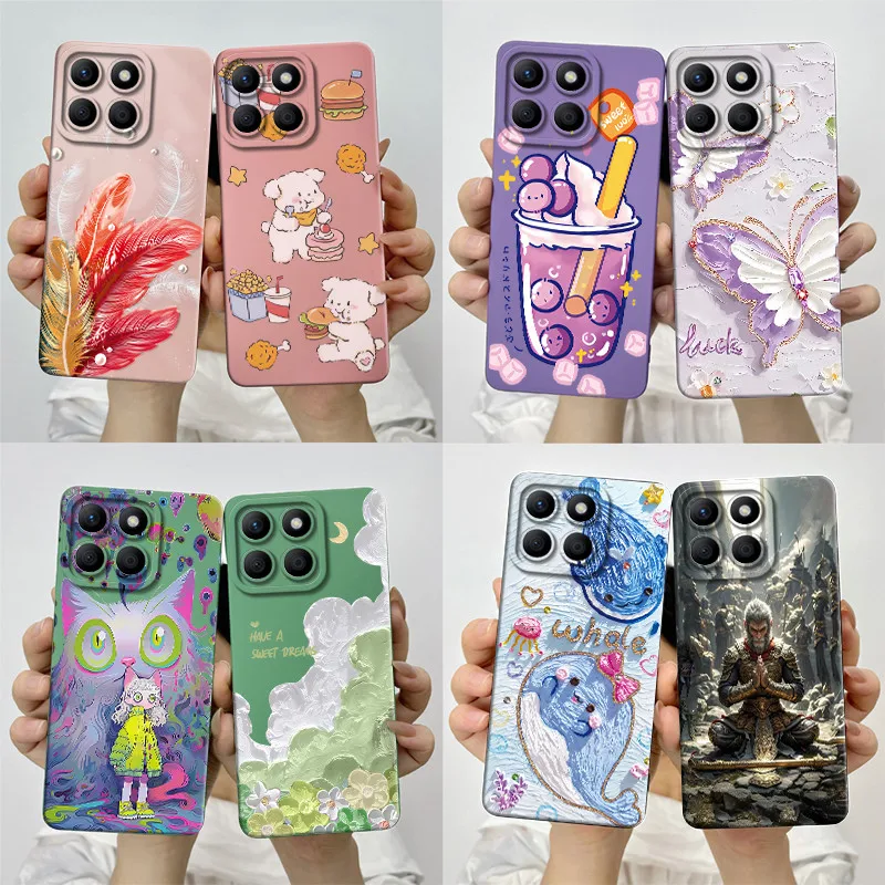 For Honor X8b 4G Phone Case LLY-LX1 LLY-LX2 LLY-LX3 Soft Silicone Sweet Painted Protective Back Cover Shell Cute Printed Casing