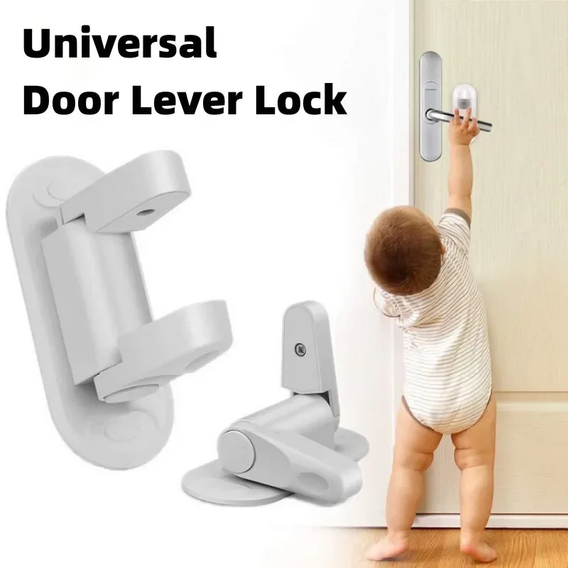 

Universal Door Lever Lock Child Baby Safety Lock Rotation Proof Professional Door Adhesive Security Latch Multi-functional