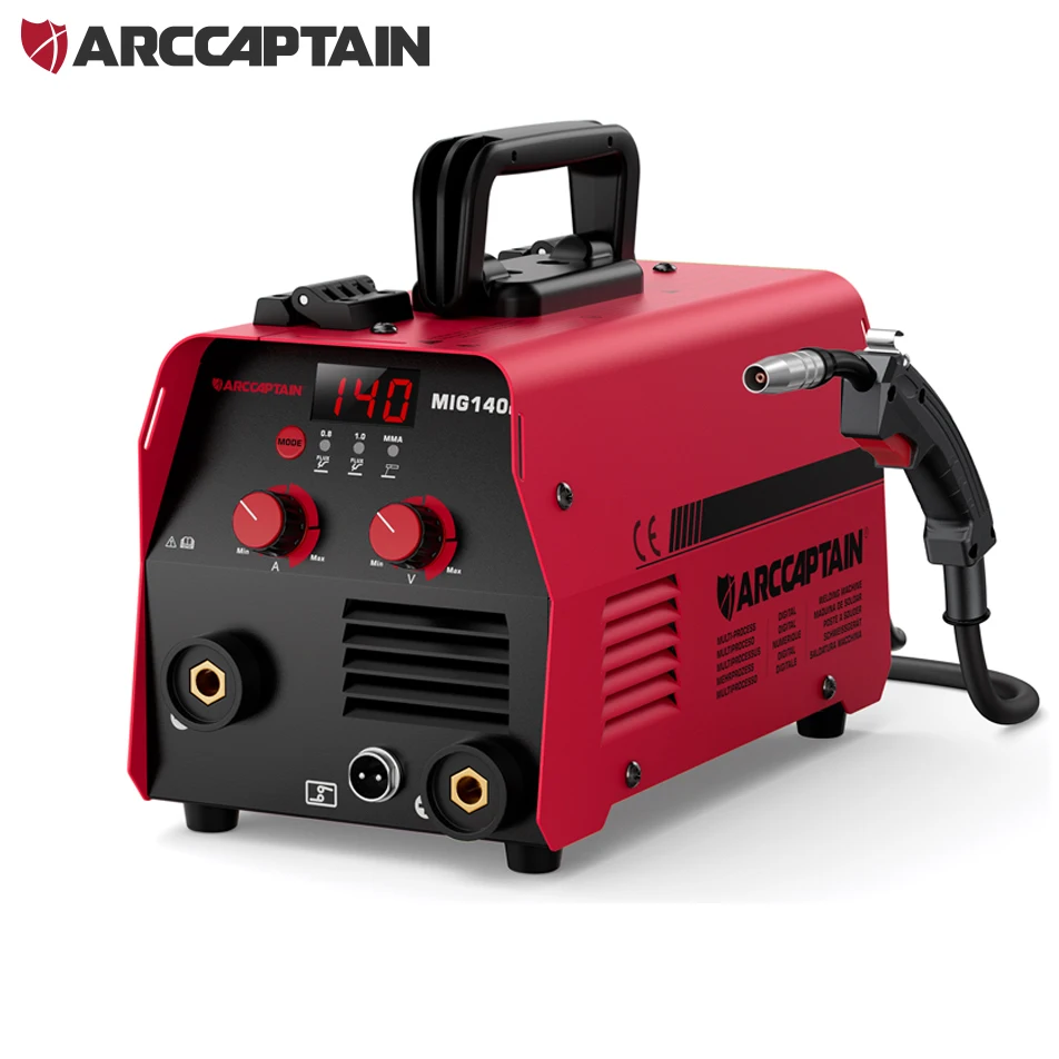 European American standard Semi-automatic 140A 230V 2 in 1 MIG/MMA Synergy Tool Flux Cored Wire Soldering Welding Machine