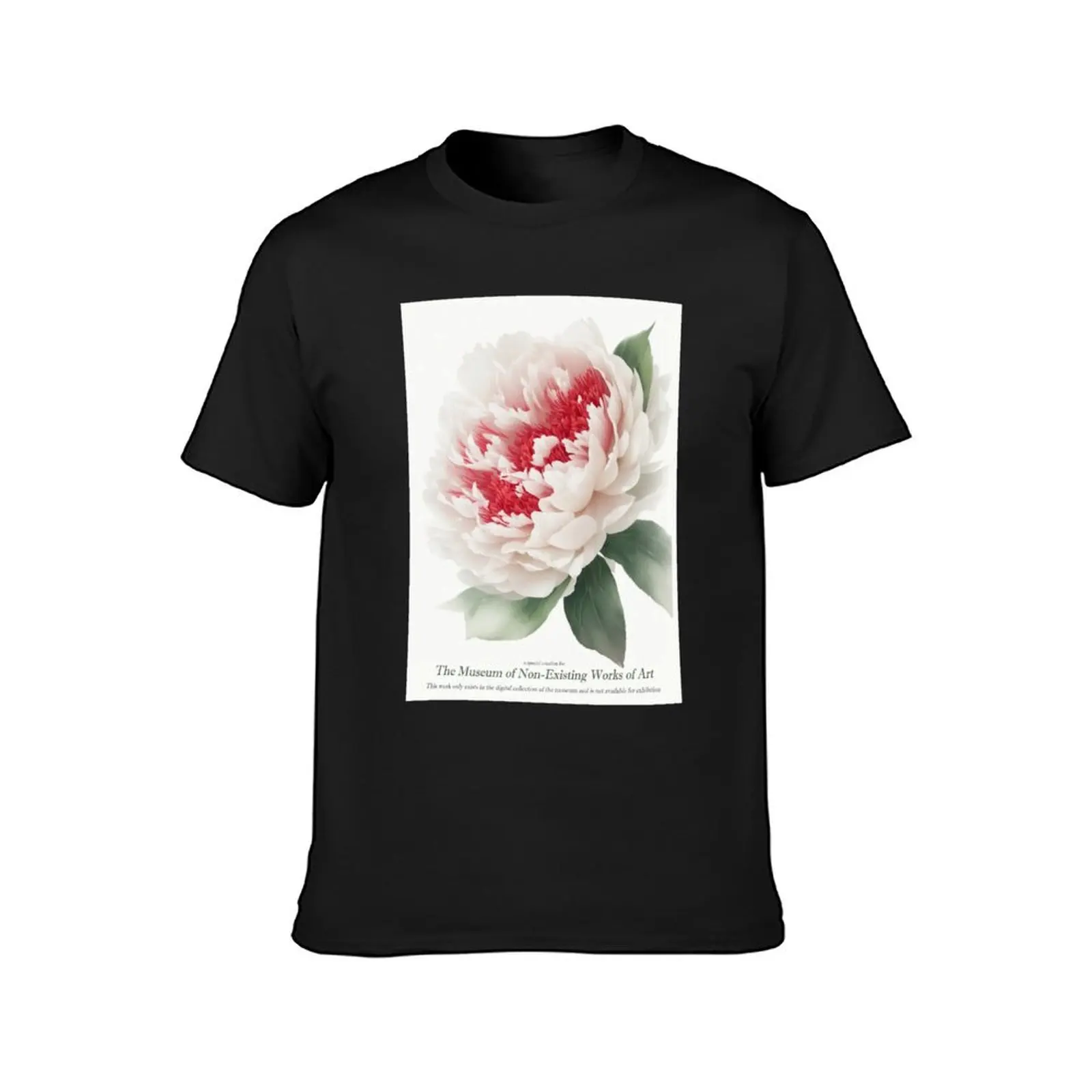 red and white peony T-Shirt hippie clothes kawaii clothes mens graphic t-shirts hip hop