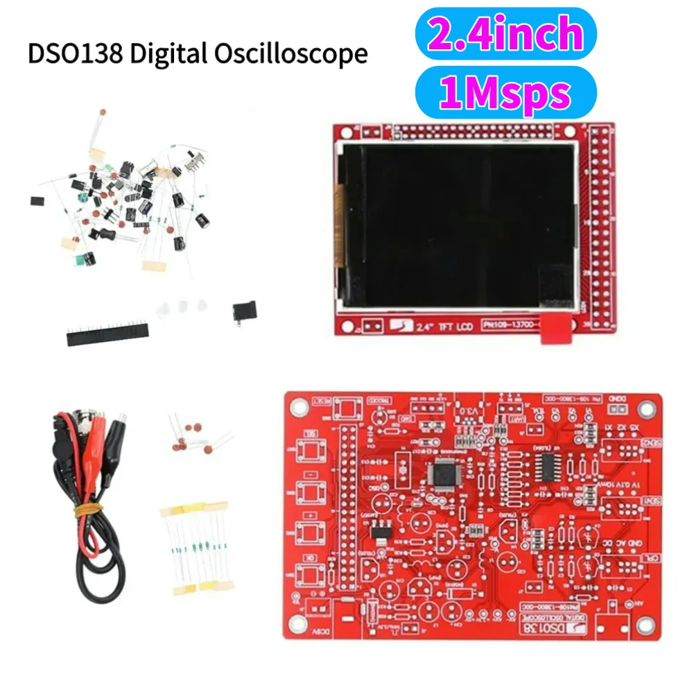 DSO138 Digital Oscilloscope DIY Kit 2.4inch TFT Digital Oscilloscope Kit DIY Parts Electronic Learning Set 1Msps