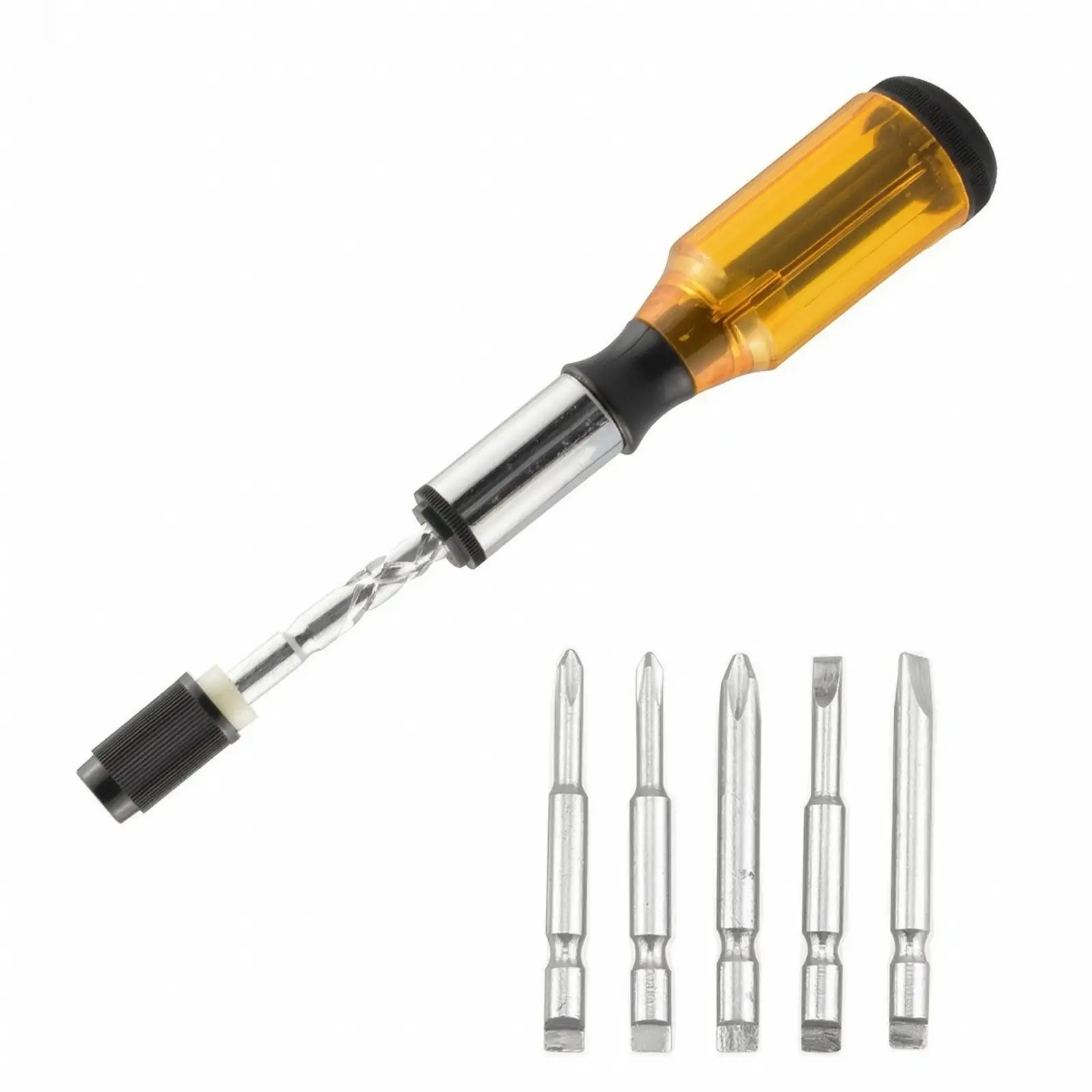 Semi-Automatic Push-Action Ratcheting Screwdriver Labor-Saving Push Pull Ratchet Screwdriver Long-Lasting Wear-Resistant