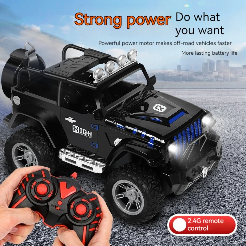 New Simulated Wireless Remote Control Car 2.4g Off-Road Jeep Toy Drop Resistant Crash Resistant Interaction Children'S Toy Car