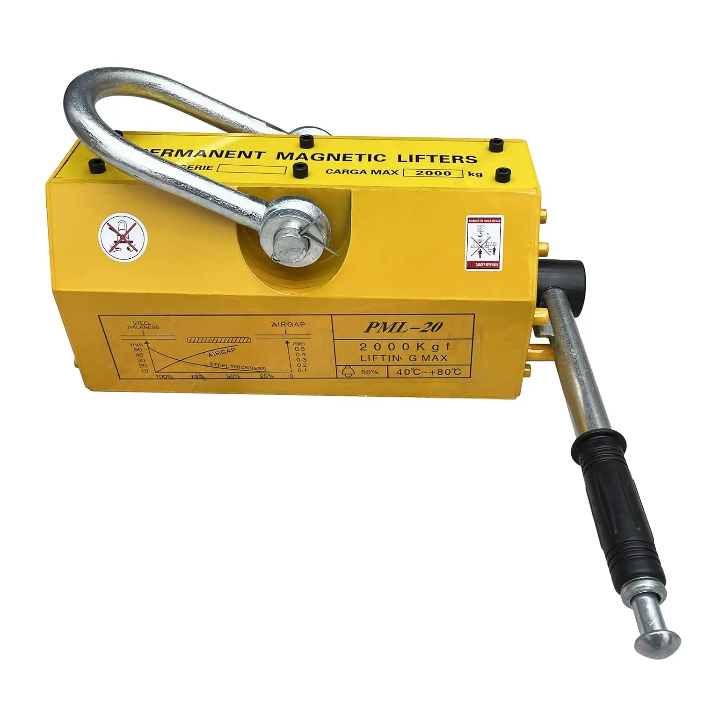 แม่เหล็กยกเหล็ก Teel Magnetic Lifter 4400LB แม่เหล็กยกโลหะ 2000KG แม่เหล็กนีโอไดเมียมสำหรับรอกยกในร้านค้าพร้อมระบบปล่อยแม่เหล็กเหล็ก