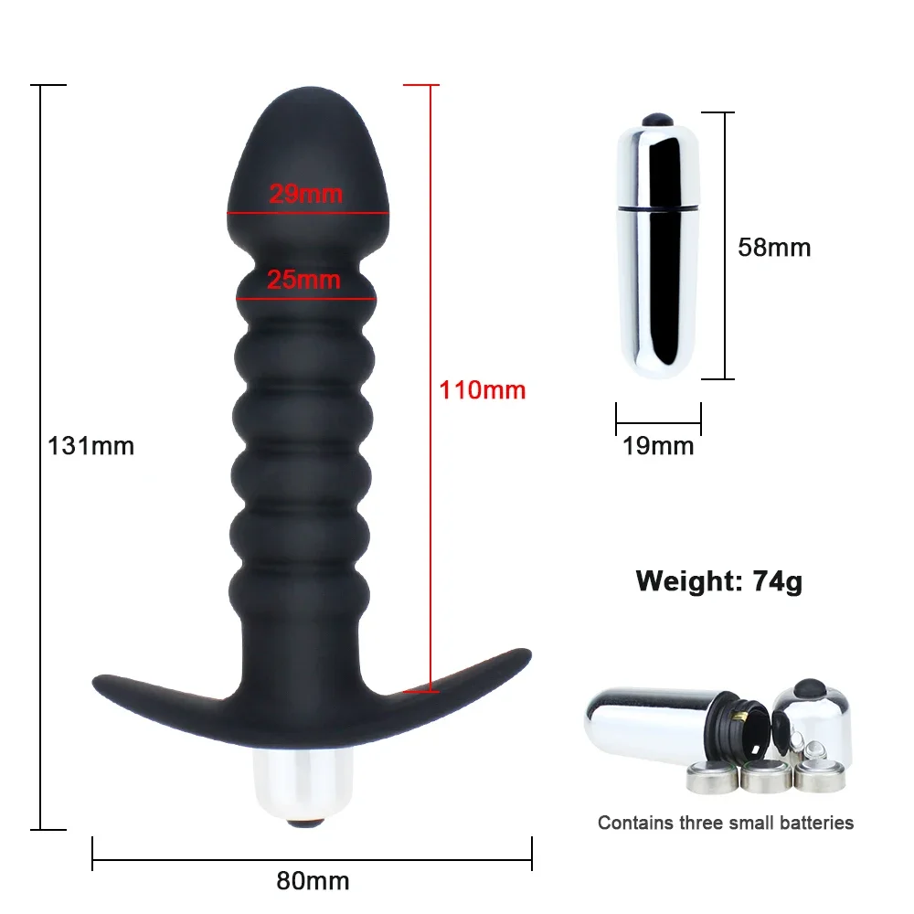 ลูกปัด Anal Plug Vibrator Anal Plug ของเล่น Strapon Dildo ชาย Prostate Massager ซิลิโคน Anal Sex ของเล่นสําหรับเกย์/คู่ชาย