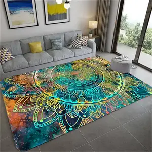 Floor Vinyl Rug, Mandala Kitchen Rug, Linoleum Colorful Area Rug, Bathroom Mat, Waterproof Rug Mat, Kitchen Decor, Colorful outlet rug, Pet Rugs