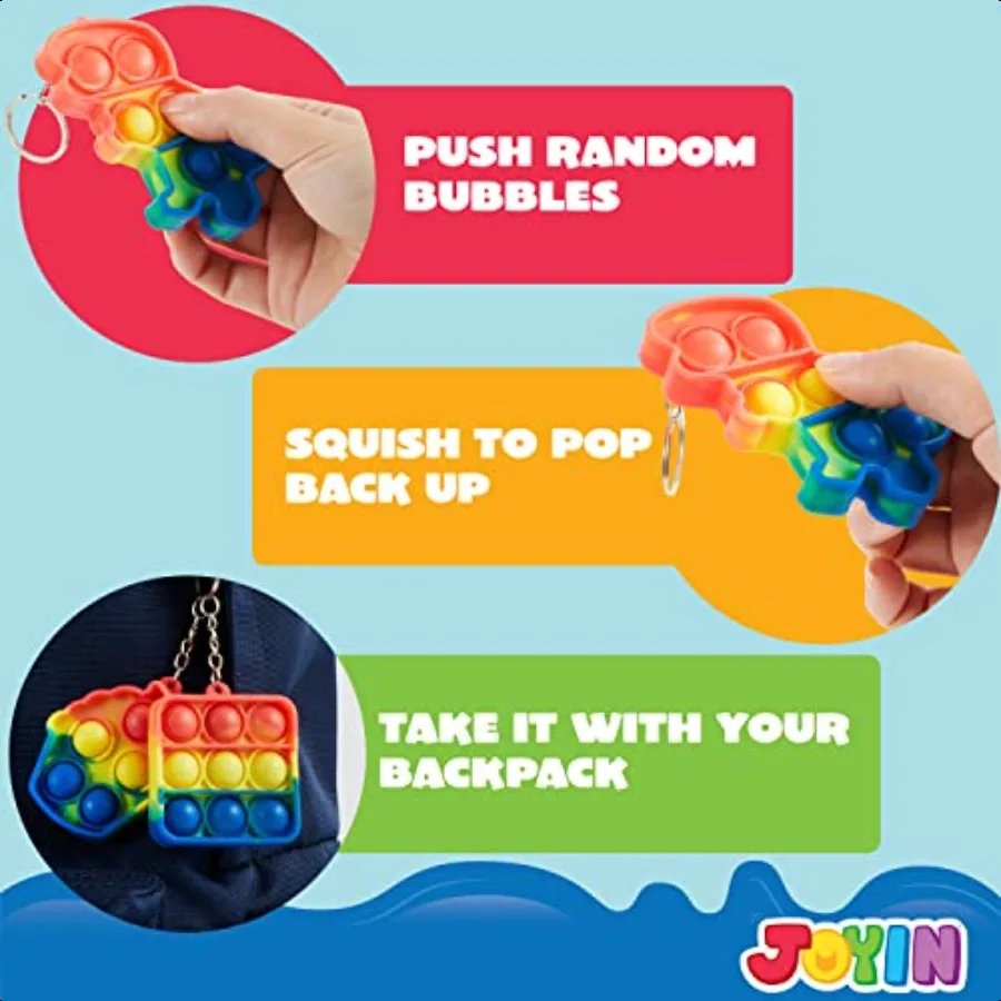 JOYIN 60 Pcs Party Favors for Popular Fidget Toys Pack Goodie Bags Fillers for Birthday Party Prizes in Bulk for School Pinata