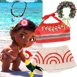 Urodziny Disney małe dziewczynki Moana sukienka dla dziecka plażowa lato cienkie dwuczęściowy strój kostiumy przygodowe impreza księżniczka sukienka