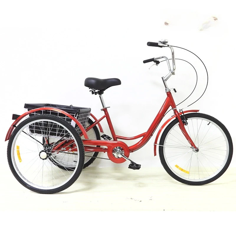 24-Zoll-26-Zoll-Pedal-Dreirad mit einem Geschwindigkeit, Freizeit-Dreirad für ältere Menschen