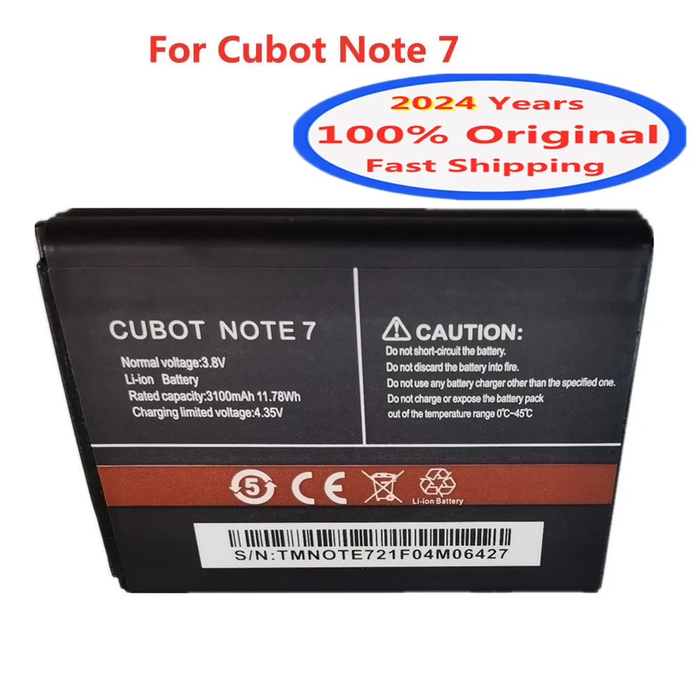 2024 Years 100% Original Battery For CUBOT Note 7 Note7 High Quality Backup Phone Battery Bateria In Stock + Tracking Number