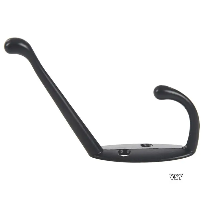 

72 Pack Heavy Duty Coat Hooks Wall Mounted For Hat Hardware Dual Prong Retro Coat Hanger With 160 Screws Black Color