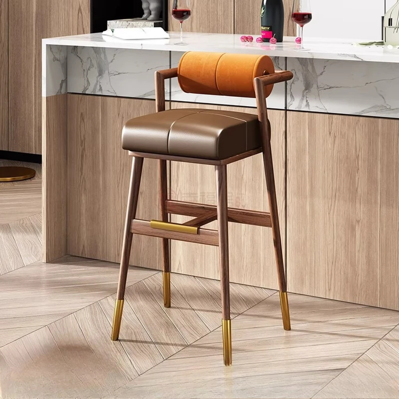 

Decorative Piece Bar Chair Solid Wood Cushion Kitchen Outdoor Bar Stool Cuisine Office ModernSillas De Comedor Barstool Chair