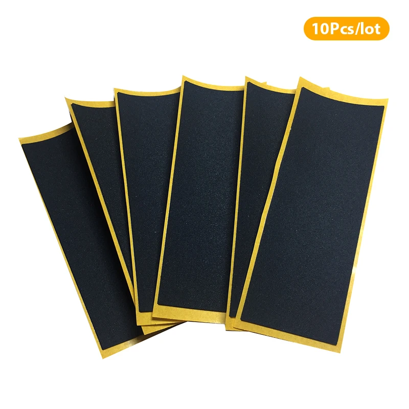 10 teile/los schwarze Griffbrett Deck ungeschnittene Klebeband Aufkleber schwarz Schaum Griff band rutsch feste Aufkleber 38mm x 110mm