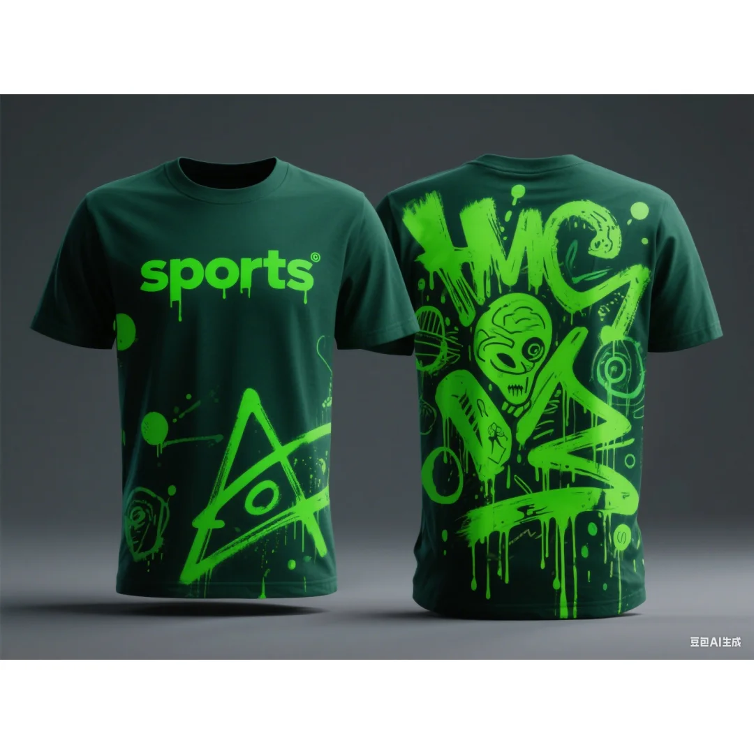 落書きランニングスポーツTシャツ サッカー バドミントン ジャージ 夏 速乾 メンズ レディース 子供服