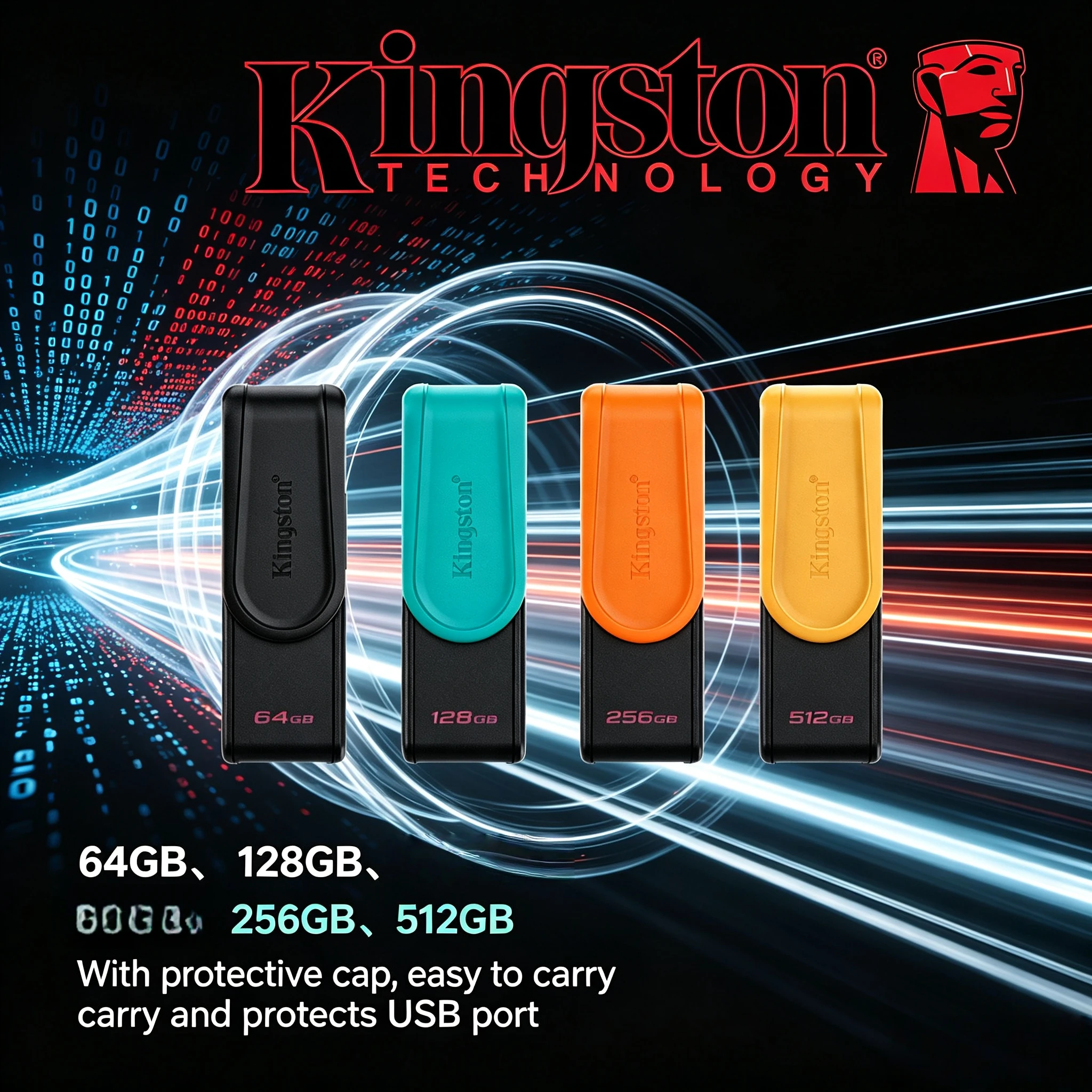 Original Kingston 128GB 64GB 256GB USB 3.2Gen 1 Flash Drive Pen Drive Mini Key Memory Stick High Speed for PC Laptop Mac Desktop