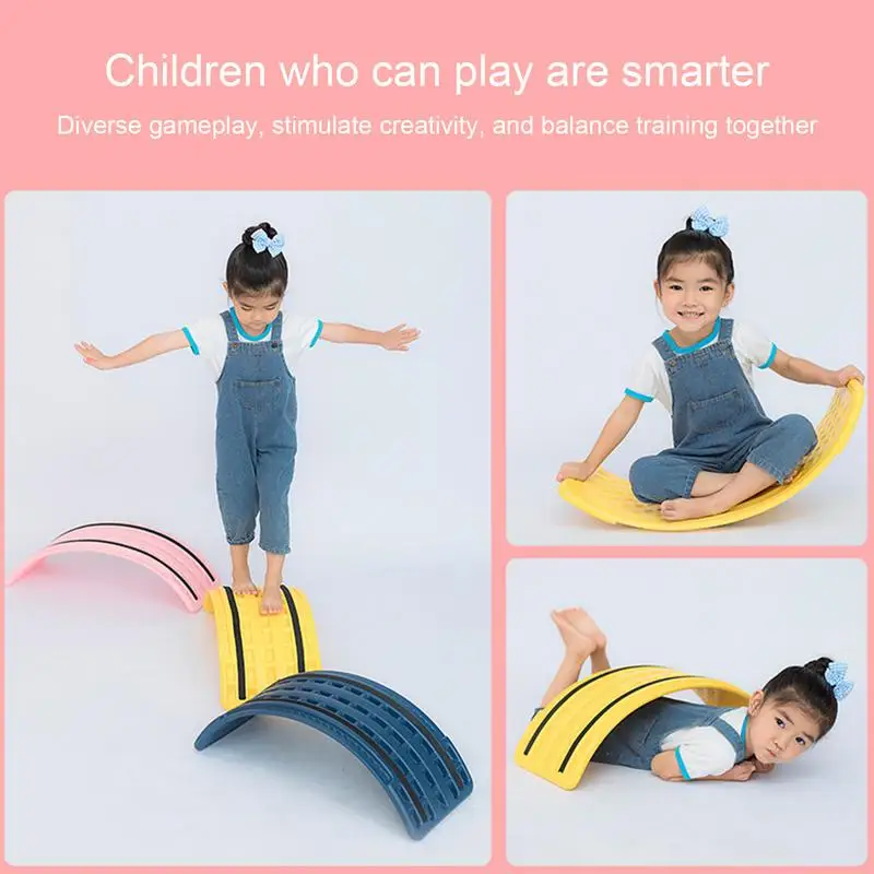 Children Balance Seesaw Balance Training Equipment Multifunction Kids Anti-Drop Exercise Toy Toddler Curved Board Balance Toys