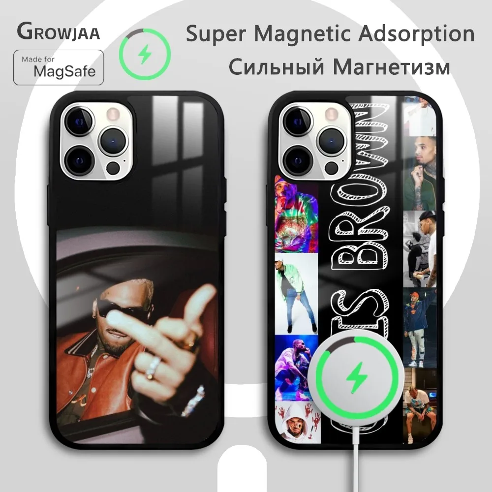 

Rap C-Chris B-Brown Singer Phone Case For IPhone 16 15 14 13 12 11 Pro Max Plus Mini Magsafe Mirror Wireless Magnetic Funda