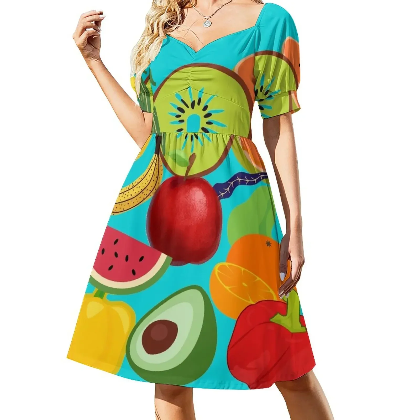 

I LOVE FRUIT Short-Sleeved Dress dress women summer Women's summer dresses Party dresses Dress