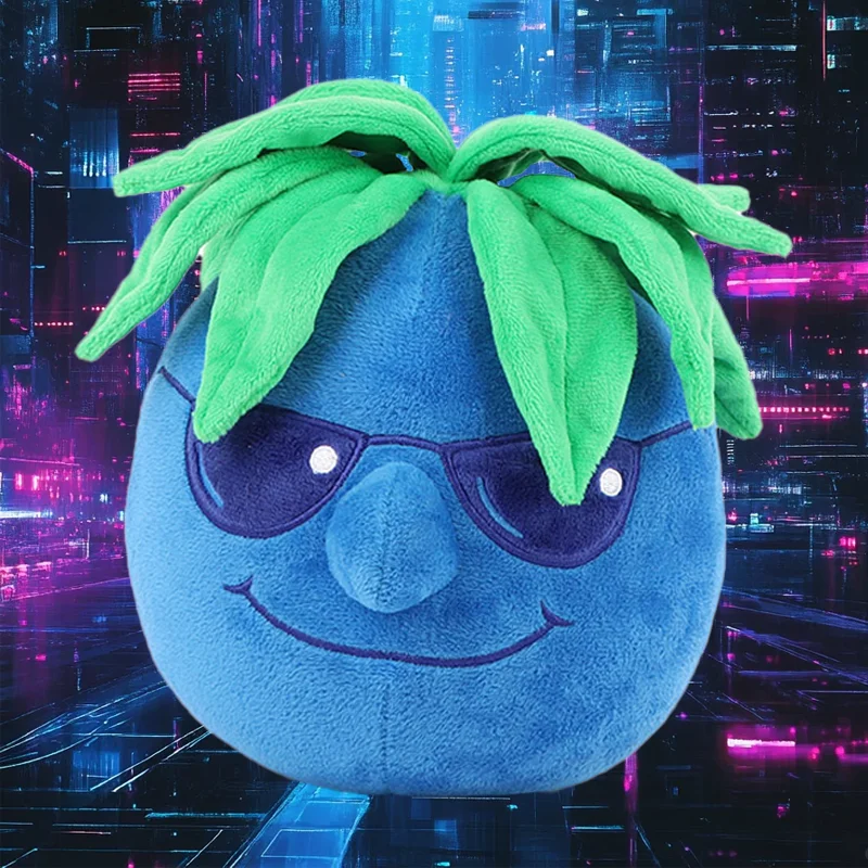 Rockin 'Blueberry Plushie Toy Blueberry with Sunglasses Soft Stuffed Fruit Pillow Funny Home Decor Kids Birthday Christmas Gifts