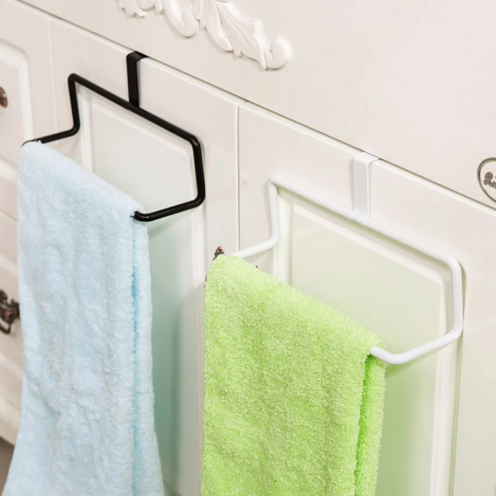 2 قطعة حامل مناشف بدون حفر لاصق قوي لتركيب رف الحمام وتوفير المساحة للتخزين للمناشف والعناصر اليومية