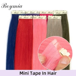 Boymia Colorful Mini Tape Hair Extensions Human Hair 12