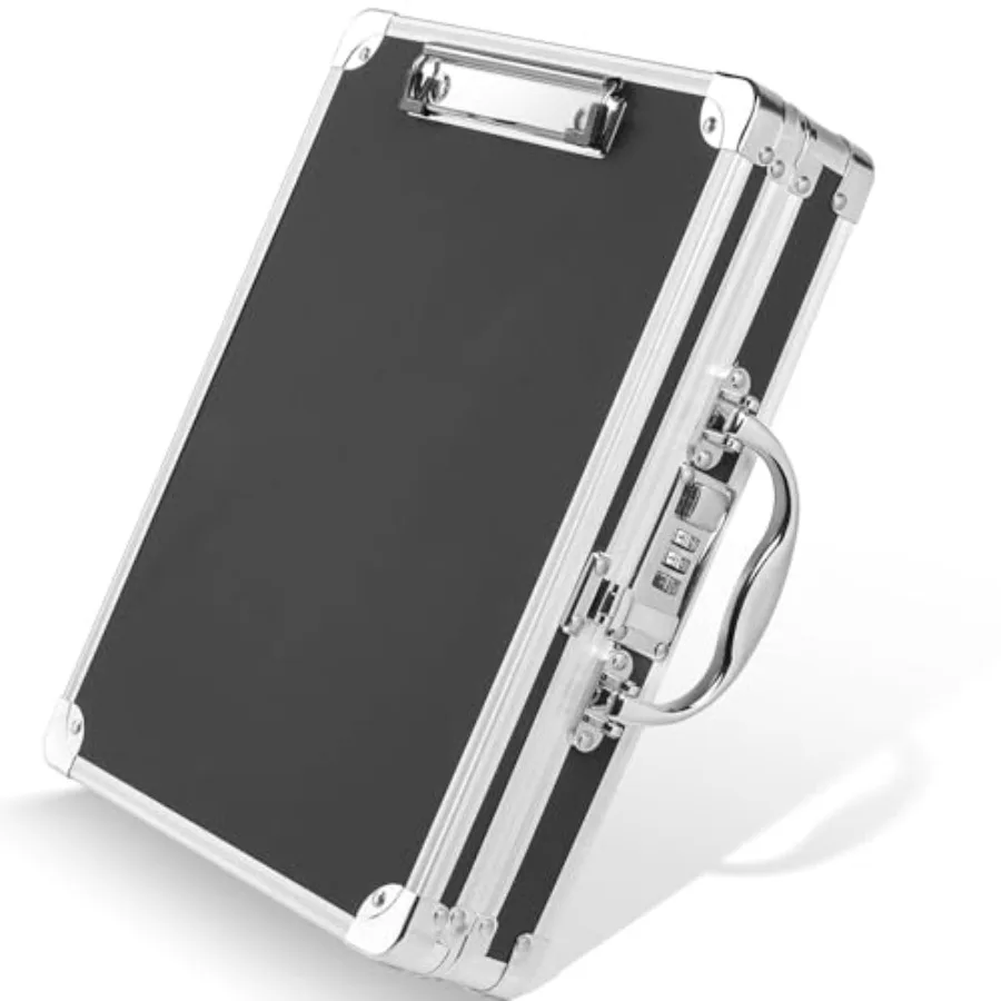 

Clipboard with Storage, Heavy Duty Metal Storage Clipboard, Aluminum Locking Case Box with Handle - Holds Letter Size Paper, Or