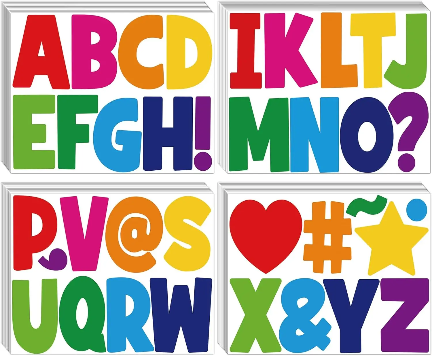 

40 листов больших цветных наклеек с алфавитом для детского творчества, идеально подходят для маркировки, оформления досок объявлений, плакатов и DIY-декораций