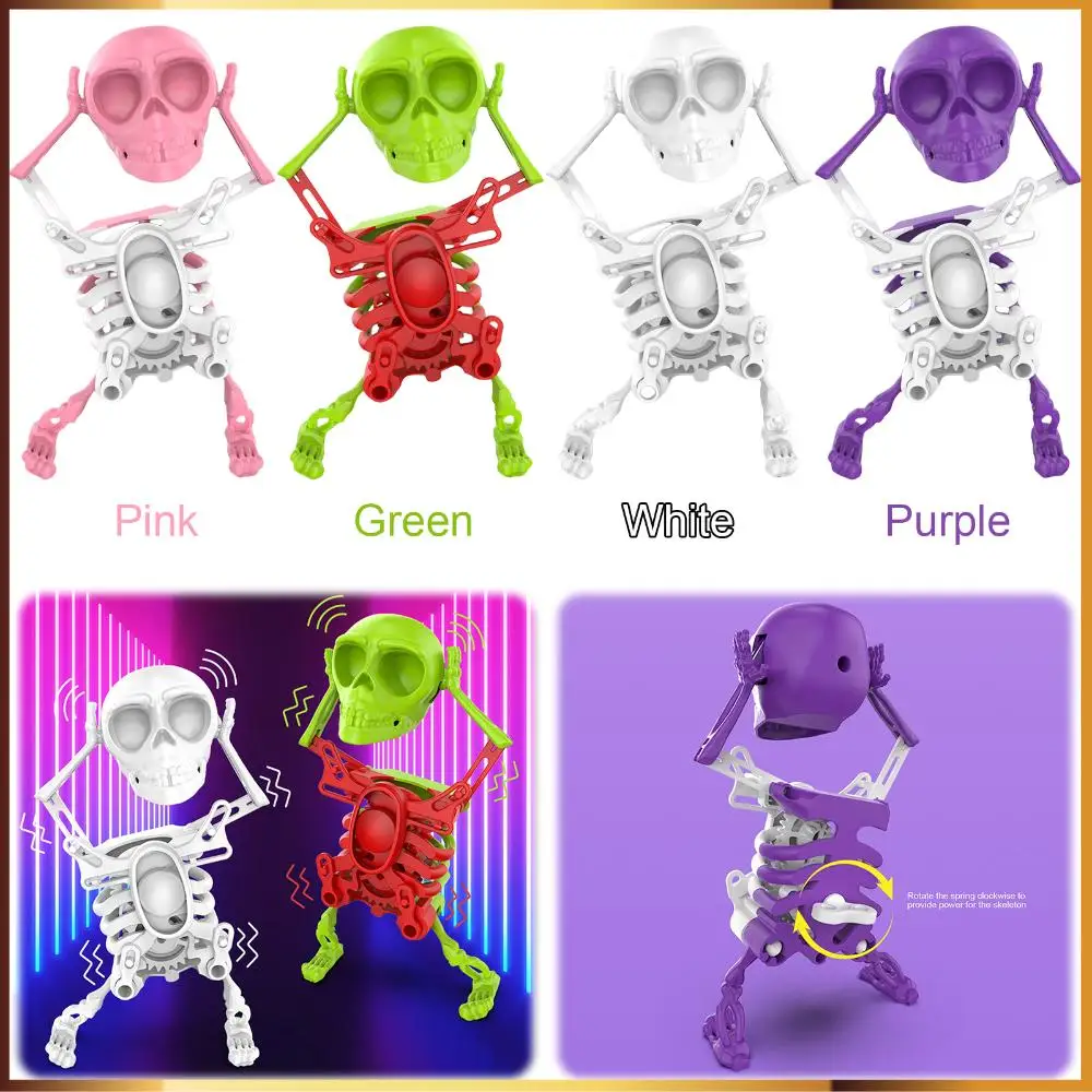 

Wind-up Dancing Skeleton Man Toy Swinging Skeleton Head Toy 3D Printed Dancing Skeleton Toy for Kids and Adults
