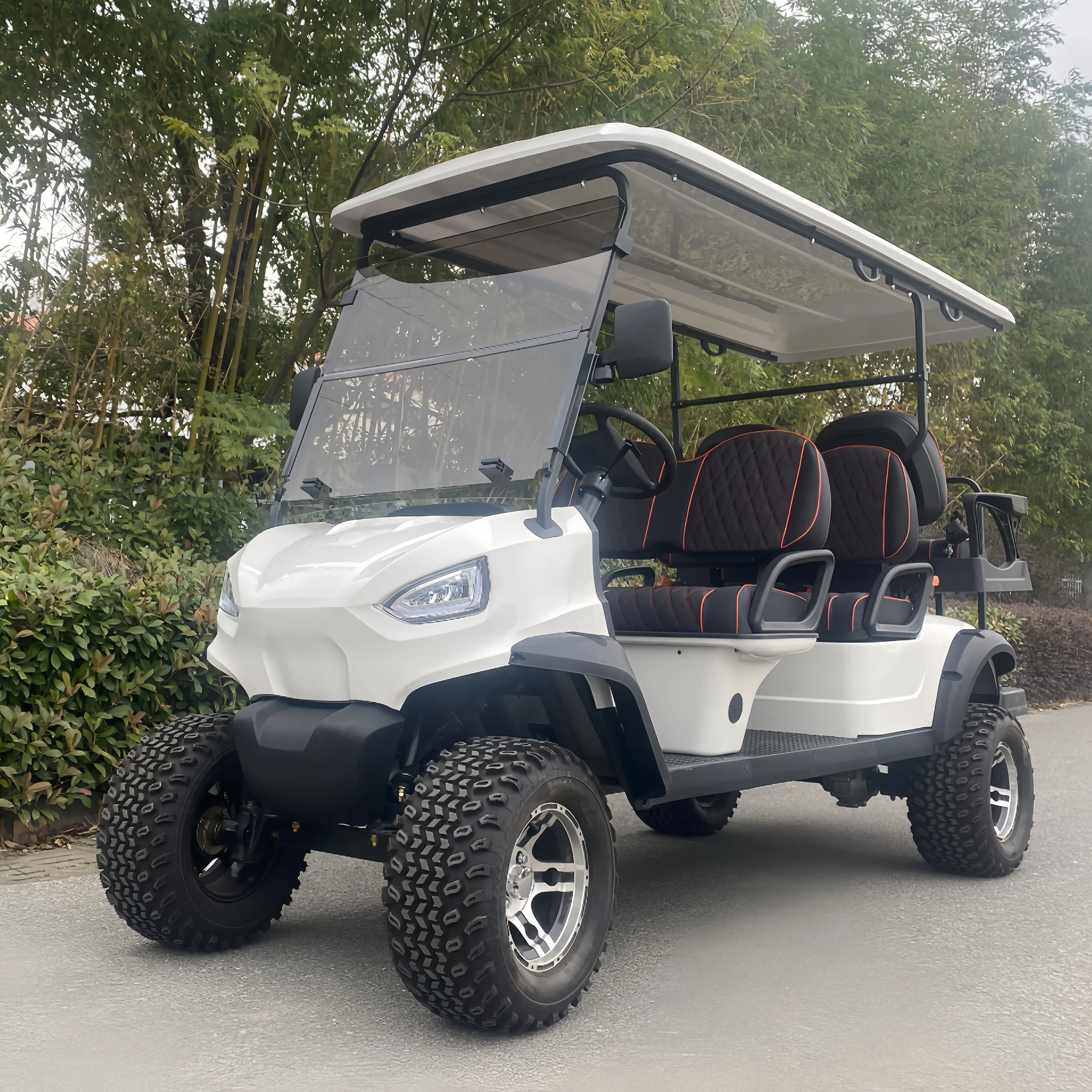 CE Certificates Factory Price Off Road Electric Golf Cart With Aluminium Alloy Wheel Rim 4+2 Seats