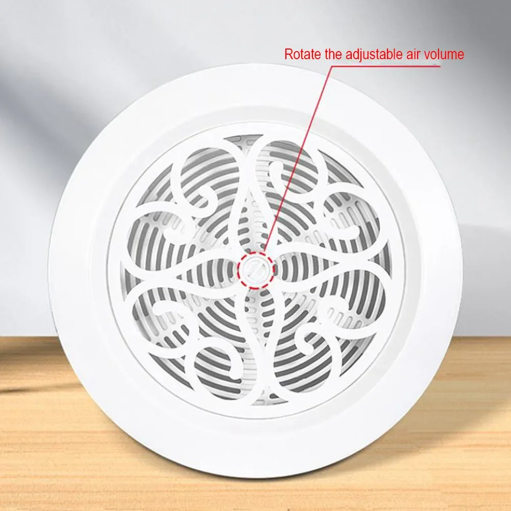 Convenient Installation ABS Round Air Vent for Central Air Conditioner Adjustable Air Volume Built in Screen Grid