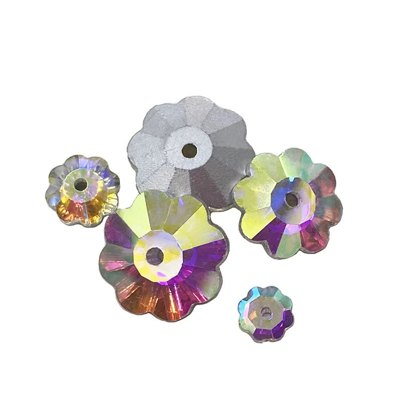 50 Stück gemischte CrystalAB-Nähsteine, flache Glasperlen, glänzende Kristalle, Strass-Steine, Hochzeitskleid-Dekoration, Edelsteine, Bastelbedarf – Detail 8