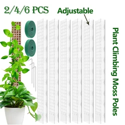 2/4/6Pcs New Plant Climbing Moss Poles Plastic Adjustable Height Plants Growing Support Stand Indoor Plant Stake Growing Pole