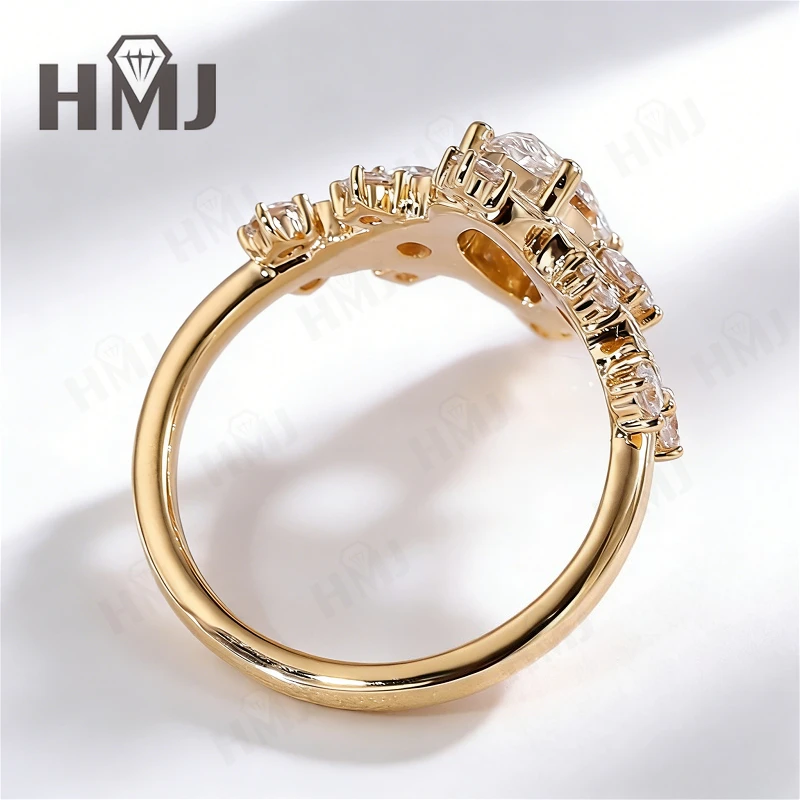 Rings White Moissanite Marquise Cut 925 Sterling Silver Wedding Band Jewelry for Woman Charms Luxury Trendy Pass Diamond Tester