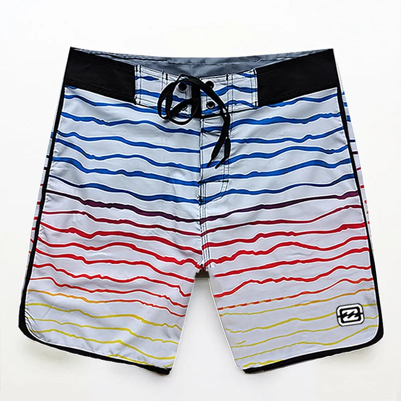 Men BoardShorts Brand Classic Bermuda 4-Way Strech Quick-Dry Waterproof Beach Surf Shorts Spa Resort de bain homme Swim Trunk