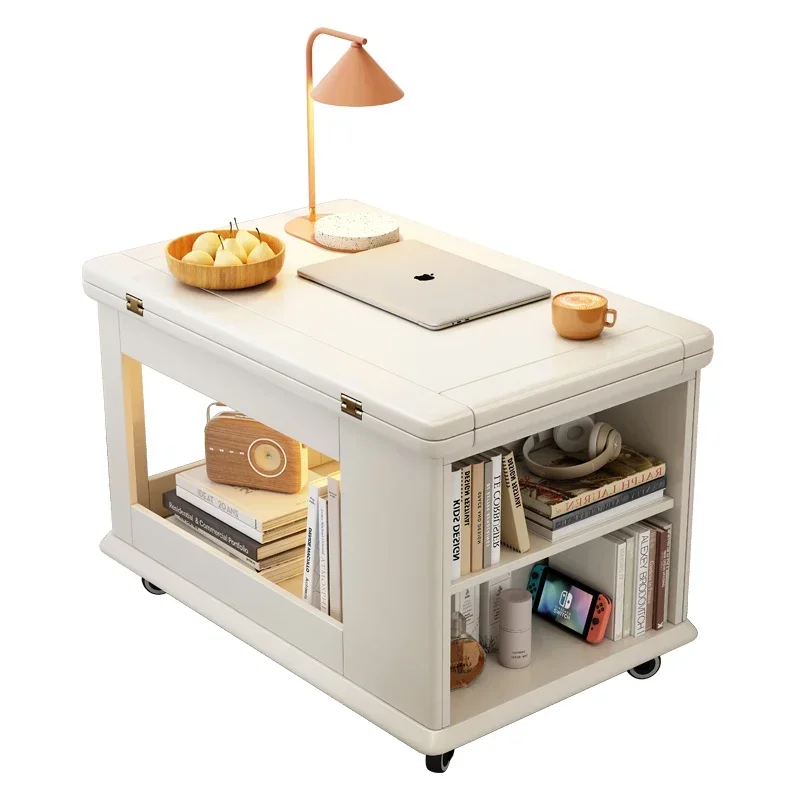 Mesa de centro plegable móvil para sala de estar, gabinete lateral para sofá, mesa auxiliar móvil, mesita de noche para dormitorio, gabinete de almacenamiento