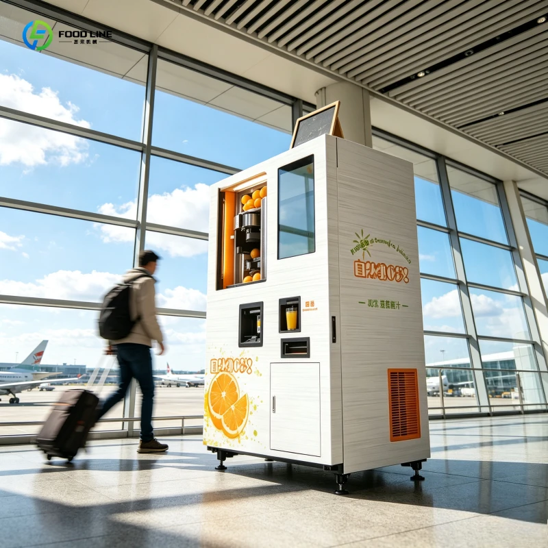 Fresh Orange Juice Vending Machine, Stainless Steel Shell Juicer with Anti-Fingerprint Coating, Durable for Food Court